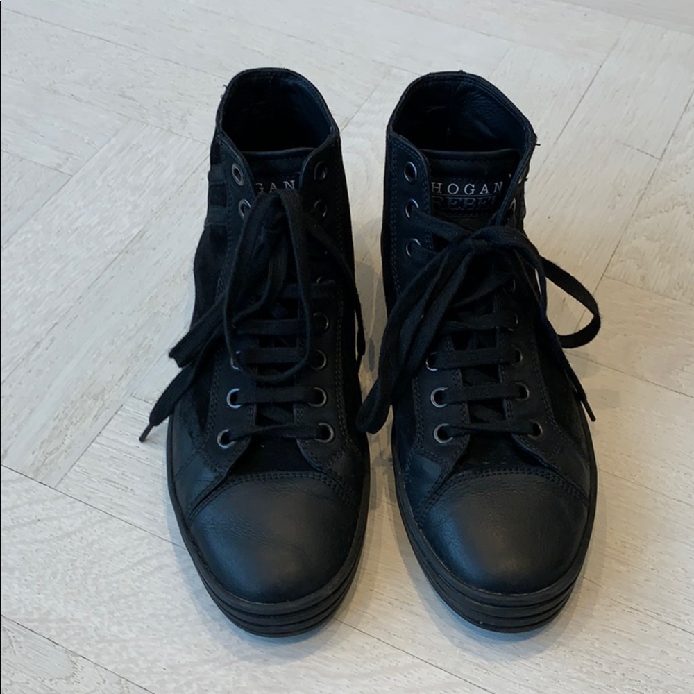 Hogan Rebel Black Men’s High Top Sneakers size 7.5 - Picture 3 of 6